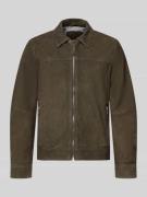 MAURITIUS Lederjacke aus Schafsnubuk mit Reißverschluss Modell 'TRIVEN...
