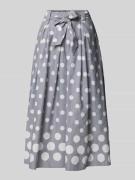 More & More Midirock aus reiner Baumwolle mit Zierschleife in Silber, ...