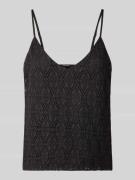 Vero Moda Regular Fit Top mit Spitze Modell 'MAYA' in Black, Größe L