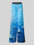 Marc Cain Wide Fit Stoffhose aus reinem Lyocell in Sky, Größe 34