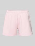 REVIEW Kurze Sweatshort mit Stickerei in Rose, Größe L