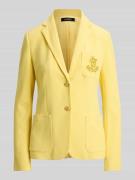 Lauren Ralph Lauren Slim Fit Blazer aua Baumwoll-Mix in Hellgelb, Größ...