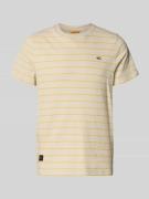 camel active T-Shirt mit Streifenmuster und Logo in GELB, Größe 3XL