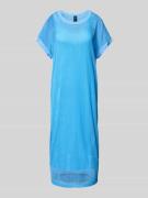 Marc Cain Semitransparentes Midikleid mit Rundhalsausschnitt in Sky, G...
