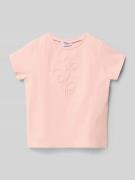 Mayoral T-Shirt mit floralem Stitching in Hellrosa, Größe 104