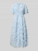 YAS Cocktailkleid mit Fransen Modell 'PAZYLLA' in Hellblau, Größe 34
