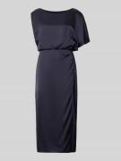 comma Schimmerndes Midikleid im One-Shoulder-Look in Marine, Größe 34