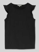 Tom Tailor Denim Loose Fit Top in Crinkle-Optik in Black, Größe L