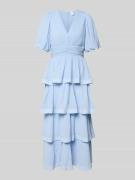 YAS Midikleid in Rüschen-Optik Modell 'Plira' in Hellblau, Größe 34