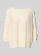 comma Relaxed Fit Oberteil aus Leinen-Mix mit Viskose-Anteil in Offwhi...