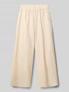 Garcia Wide Fit Stoffhose mit Logo-Stitching in Ecru, Größe 146