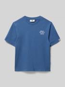 Garcia Regular Fit T-Shirt mit Statement-Print in Rauchblau, Größe 140