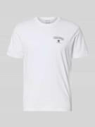 CHAMPION T-Shirt mit Logo und Rundhalsausschnitt in Weiss, Größe L