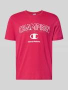 CHAMPION T-Shirt mit Label-Print und Rundhalsausschnitt in Rot, Größe ...