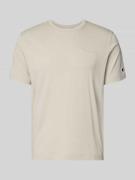 CHAMPION T-Shirt mit Label-Stitchings und Rundhalsausschnitt in Beige,...