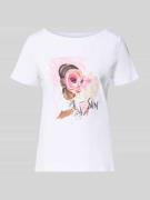 More & More Regular Fit T-Shirt mit Motiv-Print in Weiss, Größe 34