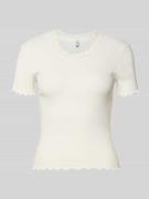Only Slim Fit T-Shirt aus Baumwoll-Mix Modell 'VINI' in Offwhite, Größ...