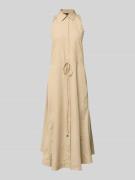 BOSS Blusenkleid aus Baumwolle mit Tunnelzug in Beige, Größe 34