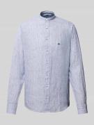 Fynch-Hatton Slim Fit Leinenhemd mit Stehkragen in Marine, Größe 3XL