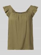 Pieces Regular Fit Blusentop aus Baumwoll-Leinen-Mix Modell 'PIA' in O...