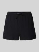 Jake*s Casual Straight Fit Pyjama-Shorts mit Strukturmuster in Black, ...