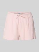 Jake*s Casual Straight Fit Pyjama-Shorts mit Strukturmuster in Hellros...