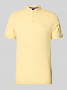 HECHTER PARIS Slim Fit Poloshirt mit Stehkragen in Hellgelb, Größe L