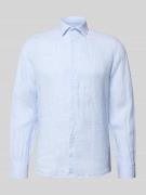 SEIDENSTICKER Slim Fit Leinenhemd mit Kentkragen in Bleu, Größe 38