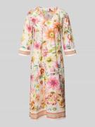 Emily Van den Bergh Tunikakleid im Allover-Look mit V-Ausschnitt in We...
