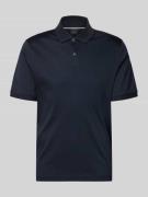 bugatti Regular Fit Poloshirt mit Knopfleiste in Marine, Größe L
