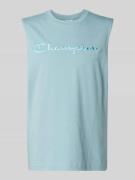 CHAMPION Top mit Label-Stitching und Rundhalsausschnitt in Marine, Grö...