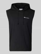 CHAMPION Hoodie mit Label-Stitching in Black, Größe L