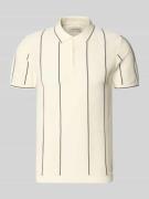 Blend Slim Fit Poloshirt mit Knopfleiste Modell 'AVEN' in Offwhite, Gr...