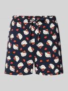 Jake*s Casual Regular Fit Pyjama-Shorts mit Allover-Motiv-Print in Mar...
