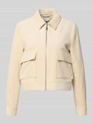 comma Blazer mit Reißverschluss und Pattentaschen in Sand, Größe 44