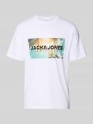 Jack & Jones T-Shirt mit Label-Print Modell 'INDIANA' in Weiss, Größe ...