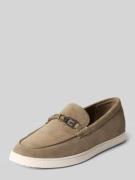 Guess Loafers aus Leder mit Riegel in Flecht-Optik Modell 'HEAWS' in T...