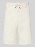 BOSS Orange Tapered Chinoshorts aus Leinen-Mix Modell 'DS_3S' in Offwh...