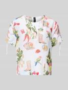 Marc Cain Regular Fit Bluse im Allover-Look in Weiss, Größe 34