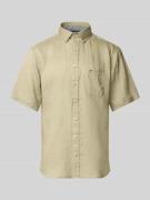Fynch-Hatton Regular Fit Leinenhemd mit Button-Down-Kragen in Hellgrue...