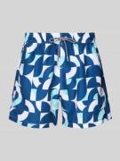 BOARDIES Badehose im Allover-Look Modell 'Baus' in Dunkelblau, Größe L
