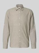 Blend Regular Fit Freizeithemd mit Kentkragen Modell 'ABAN' in Oliv, G...