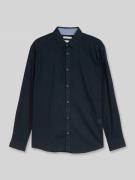 Tom Tailor Regular Fit Freizeithemd aus Leinen-Baumwolle-Mix in Marine...