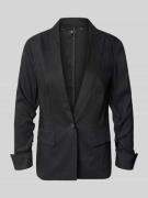 Marc Cain Blazer aus Leinen-Mix mit Reverskragen in Black, Größe 34