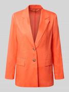 Marc Cain Blazer aus Leinen-Mix mit Pattentaschen in Koralle, Größe 34