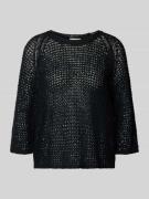 FREE/QUENT Strickshirt mit Rundhalsausschnitt und 3/4-Arm in Black, Gr...