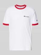 CHAMPION T-Shirt mit Rundhalsausschnitt und Label-Stitchings in Weiss,...