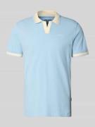 Blend Regular Fit Poloshirt mit Label-Stitching Modell 'EVO' in Hellbl...