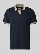 Blend Regular Fit Poloshirt mit Label-Stitching Modell 'EVO' in Marine...