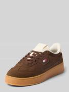 Tommy Jeans Low Top Sneaker in Wildleder-Optik in Dunkelbraun, Größe 3...